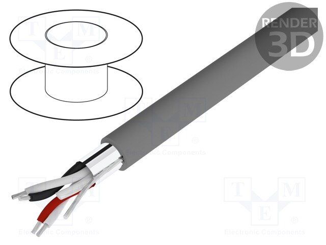 Wire; Alpha Essential C&C; 2x2x18AWG; shielded,Al-PET foil; PVC