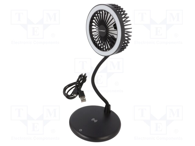 USB light; black; DC; with fan; Features: inductance charger; 1.5m
