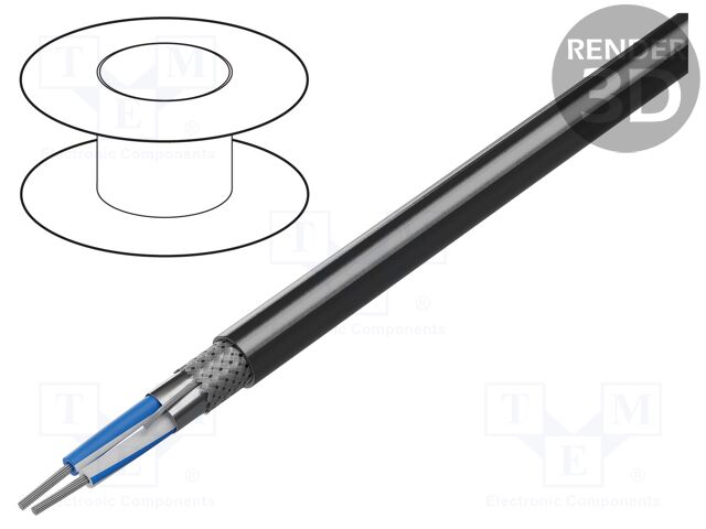 Wire; RS485; 1x2x24AWG; stranded; Cu; LSZH; grey; 305m; CPR: Cca; 300V
