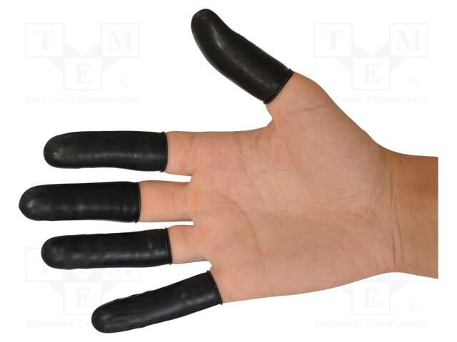Thimbles; ESD; L; 1440pcs; Features: dissipative; latex; black