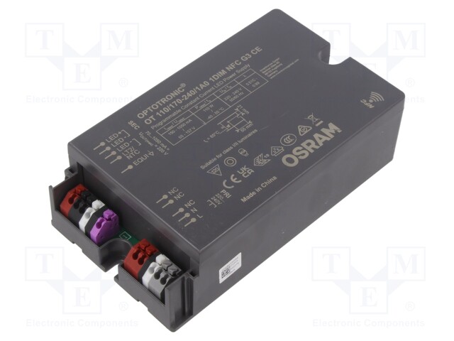 Power supply: switched-mode; LED; 110W; 57÷157VDC; 150÷1050A; IP20