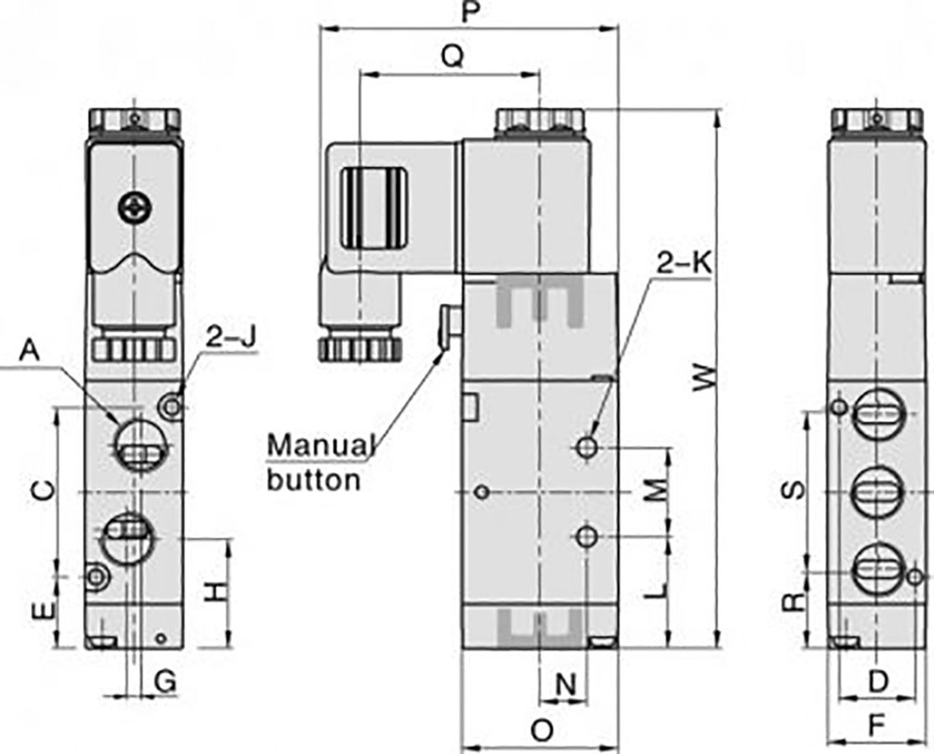 Electromagnetic valve; 1.5÷8bar; Thread: G 1/8"; 800l/min; C: 38mm