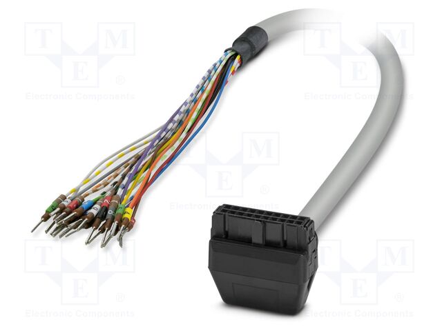 Ribbon cable with IDC connectors; IDC/FLK 20pin,wires; 1.5m