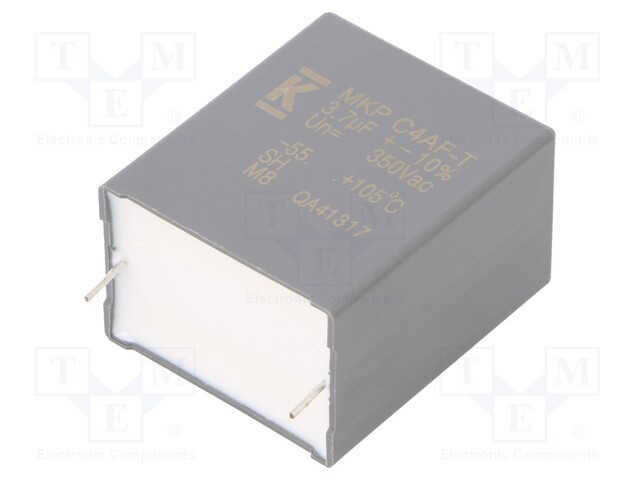 AC Film Capacitor, 3.7 µF, 350 VAC, Metallized PP, ± 10%, C4AF Series, Radial Box