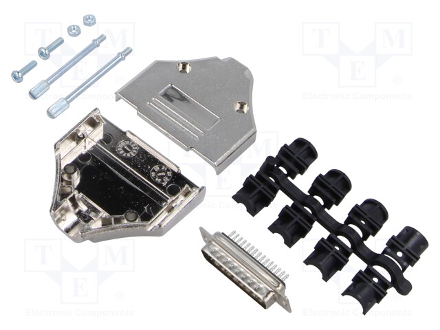 D-Sub HD; PIN: 44; plug; male; for cable; straight; soldering