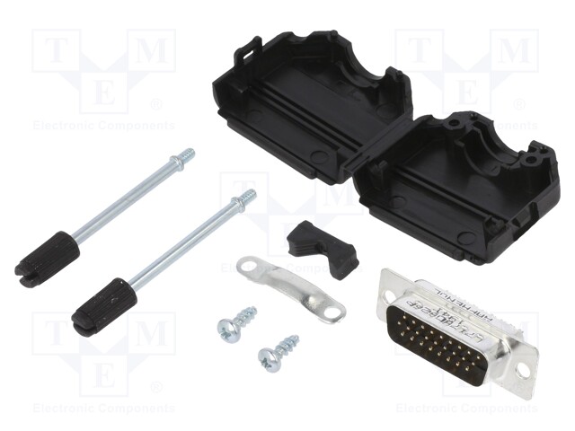 D-Sub HD; PIN: 26; male; shielded,metalized; straight; soldering