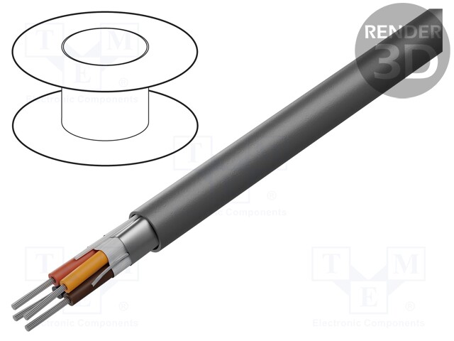 Wire; EcoCable Mini; 4x28AWG; Al-PET foil; MPPE; dark grey; 300V