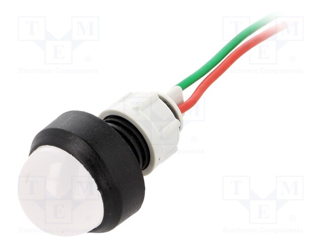 Indicator: LED; prominent; 24VDC; 24VAC; Cutout: Ø13mm; IP40