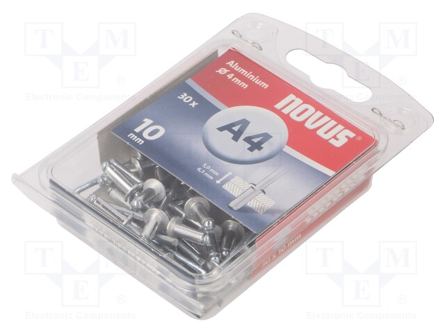 Mount.elem: rivet; 30pcs; L.rivet: 10mm; Rivet diam: 4mm