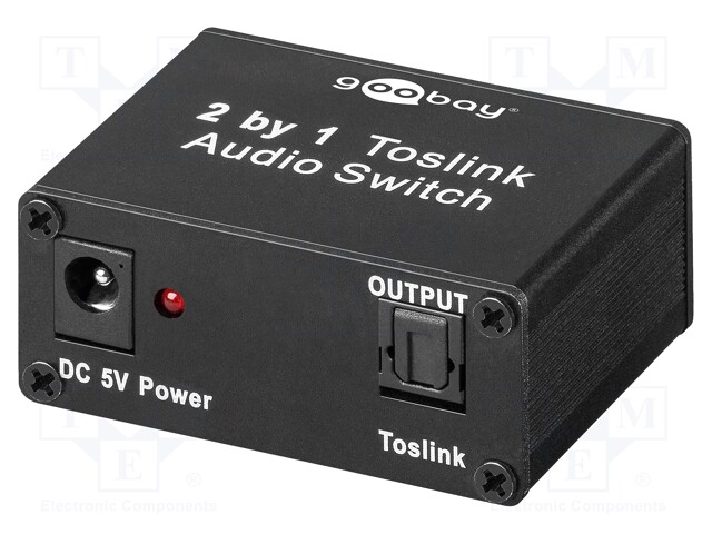 Colour: black; Input: Toslink socket x2; Out: Toslink socket