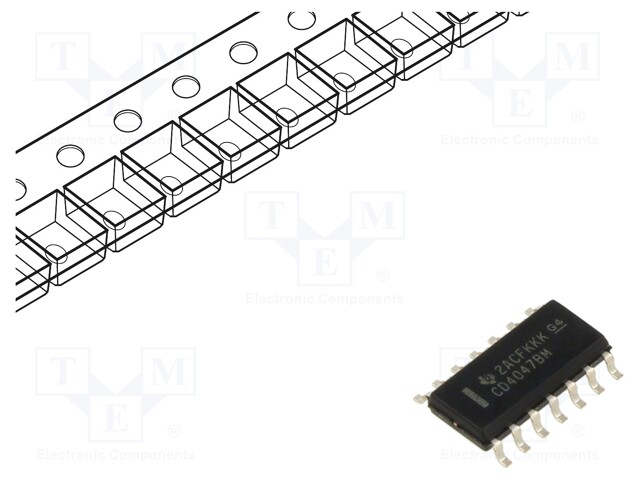 Monostable / Astable Multivibrator, CD4047, 125 ns, 3 V to 18 V, SOIC-14