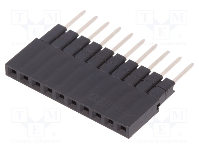 Socket; pin strips; female; PIN: 10; straight; 2.54mm; THT; 1x10