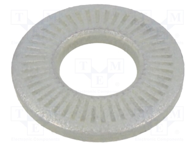 Washer; internally serrated; M6; D=14mm; h=2.1mm; spring steel