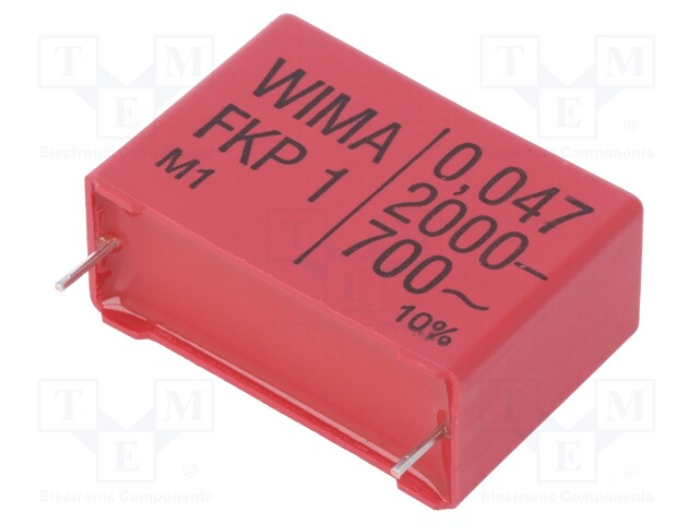 Capacitor: polypropylene; 47nF; 37.5mm; ±10%; 17x29x41.5mm; 700VAC