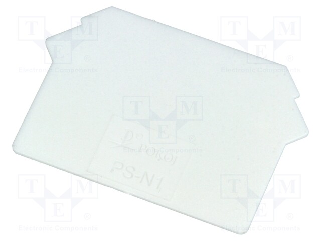 End plate; Application: ZUG; white; Width: 1mm; polyamide; UL94V-0