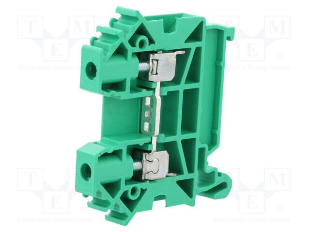 Splice terminal: rail; 0.5÷6mm2; ways: 1; terminals: 2; green; TS35