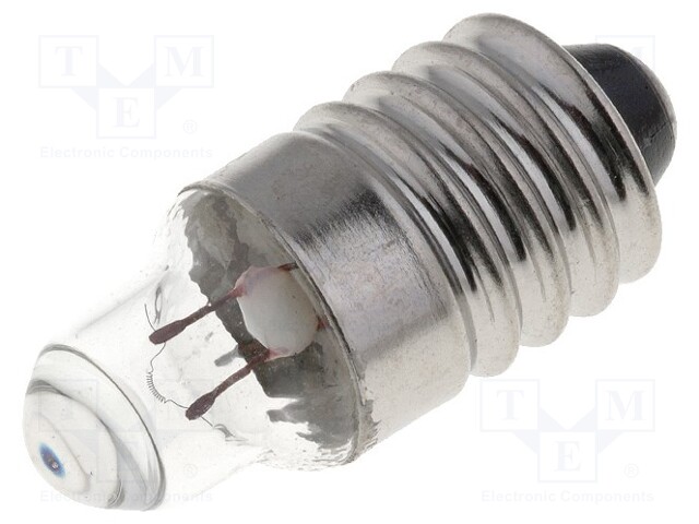 Filament lamp: standard; E10; 2.2VDC; 250mA; Bulb: lens; 0.55W