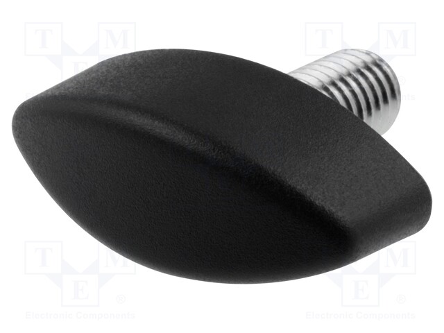 Knob wing; M8; 16mm; H: 19mm; polyamide; black; W: 48mm