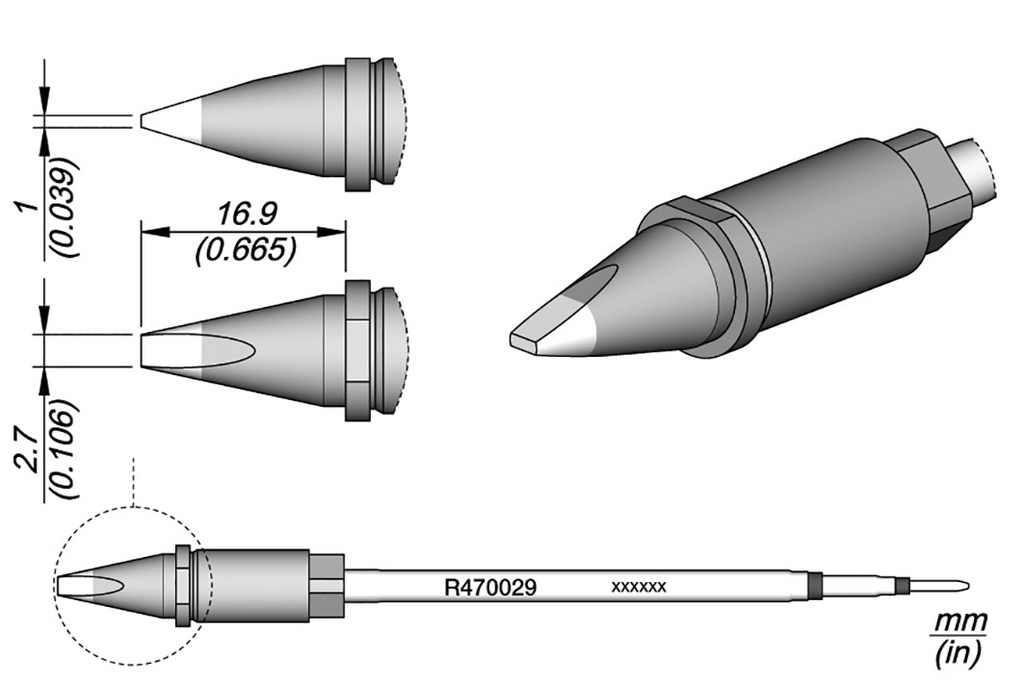 Tip; chisel; 2.7x1mm