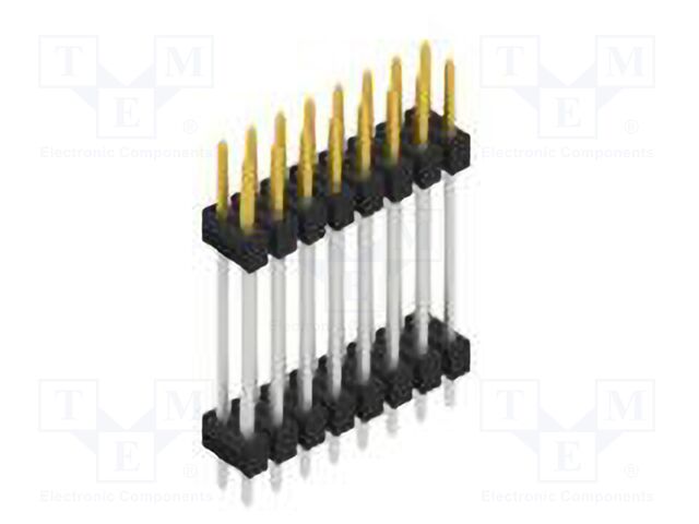 Connector: pin strips; pin header; male; PIN: 16; 2.54mm; THT; 2x8