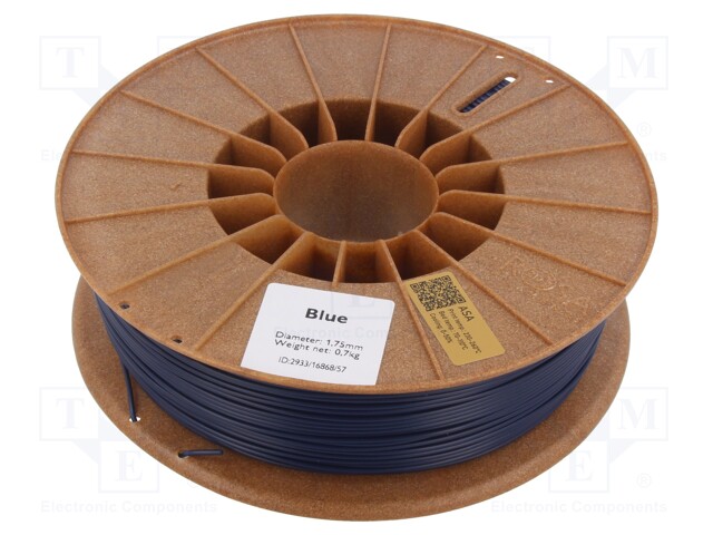Filament: ASA; 1.75mm; blue; 220÷250°C; 700g; Table temp: 90÷110°C