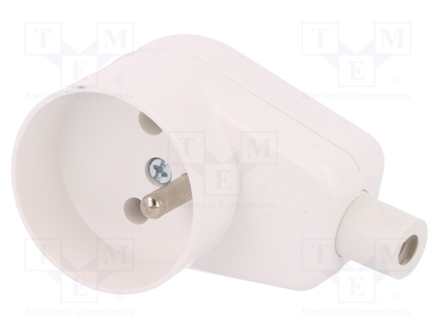 Connector: AC supply; socket; Layout: 2P+PE; white; 250VAC; 16A