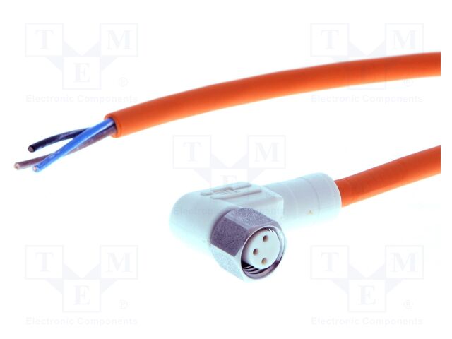 Connection lead; M8; PIN: 3; angled; 5m; female