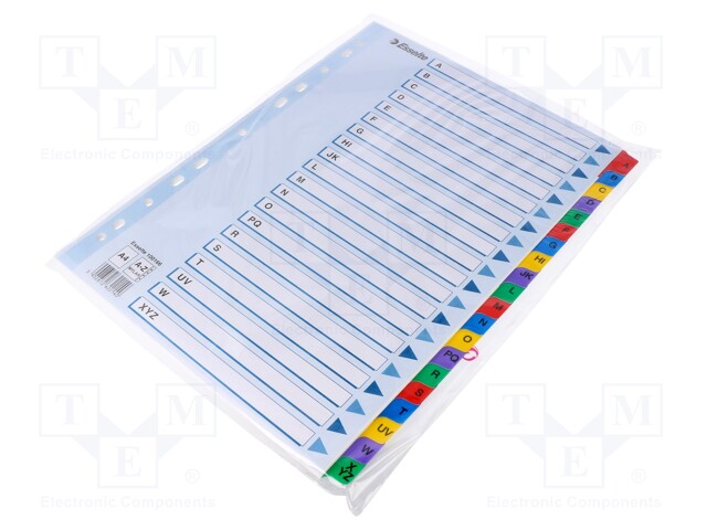 File dividers alphabetical; Label symbol: A-Z