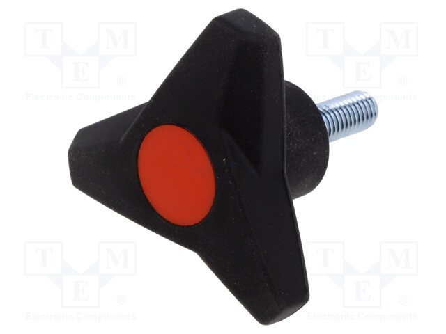 Knob; Ø: 63mm; Ext.thread: M8; 25mm; H: 30.5mm; technopolymer PA