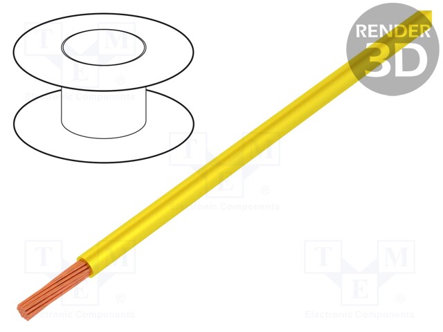 Wire; Silivolt®-2V; stranded; Cu; 1x1mm2; silicone; yellow; 1.5kV