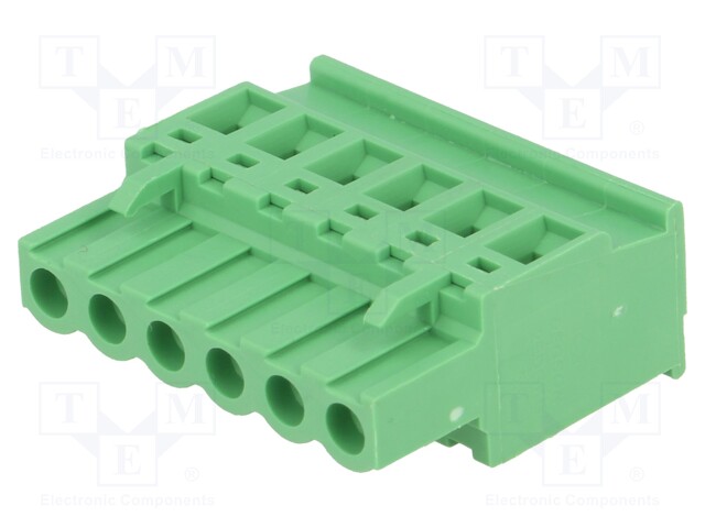 Pluggable terminal block; 5mm; ways: 6; angled; plug; female; 320V