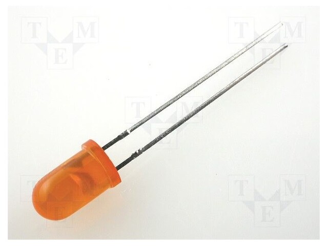 LED; 5mm; orange; 8÷30mcd; 60°; Front: convex