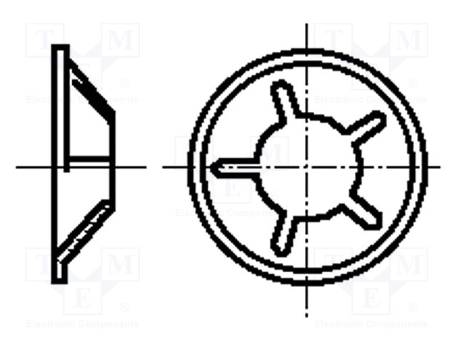 Protecting washer; spring steel; 6mm; BN: 833