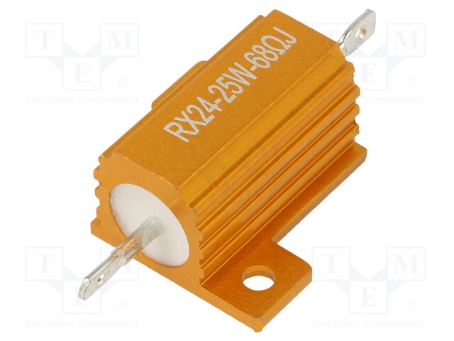 Resistor: wire-wound; with heatsink; 68Ω; 25W; ±5%; 50ppm/°C