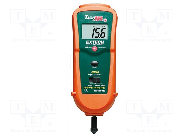Tachometer; LCD 5 digits (9999) 16mm; Temp.(IR): -20÷315°C; 300g