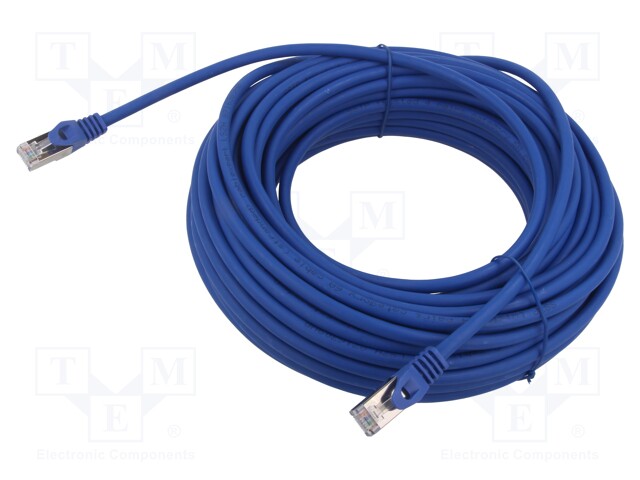Patch cord; S/FTP; 6a; solid; Cu; LSZH; blue; 20m; 27AWG; Cablexpert