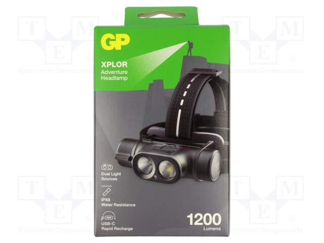 Torch: LED headtorch; 40lm,150lm,500lm,800lm; IPX8; XPLOR