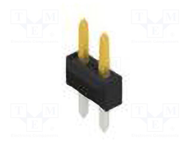 Connector: pin strips; pin header; male; PIN: 2; 2.54mm; THT; 2x1