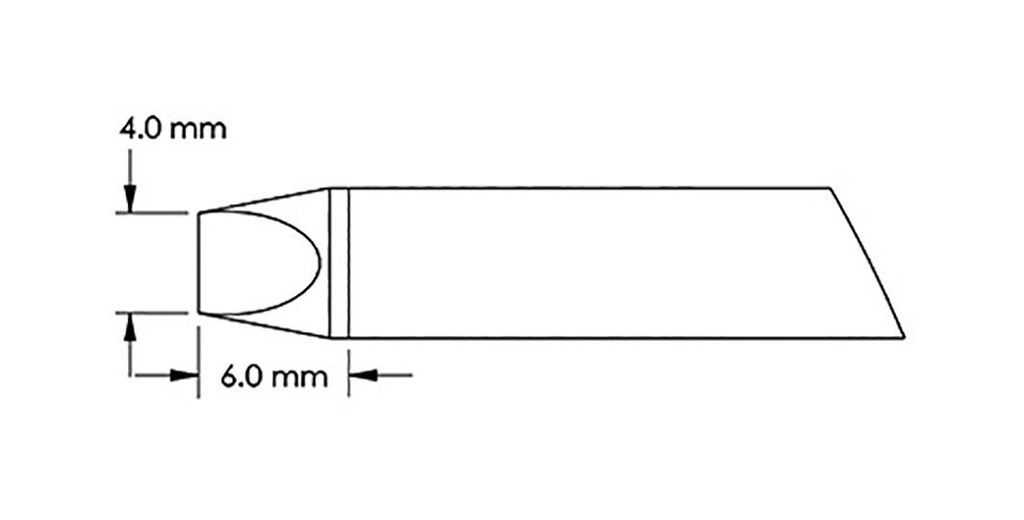 Tip; chisel; 4mm; for soldering station; GT-HP-T6C