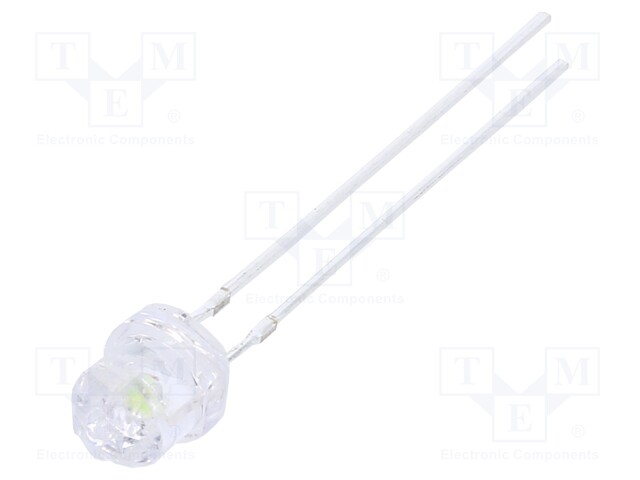 LED; 4.85mm; blue (ice blue); 2180÷3000mcd; Front: Diamond; THT