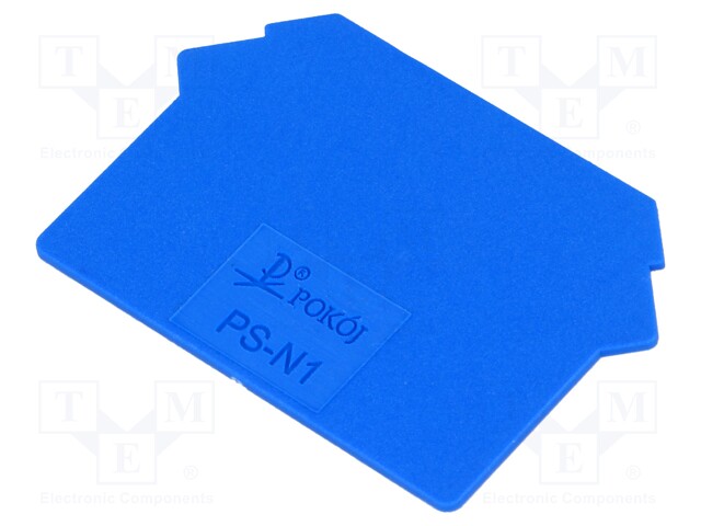 End plate; Application: ZUG; blue; Width: 1mm; polyamide; -25÷120°C