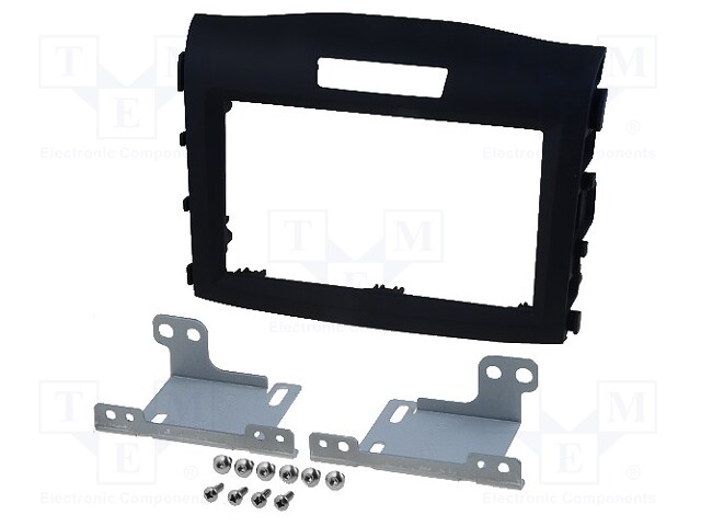 Radio mounting frame; Honda; 2 DIN; black/rubber-touch