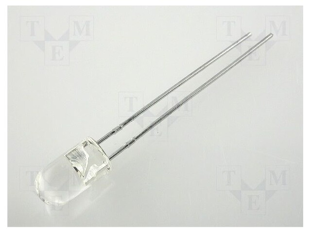 LED; 5mm; red; 28÷80mcd; 30°; Front: convex; without flange