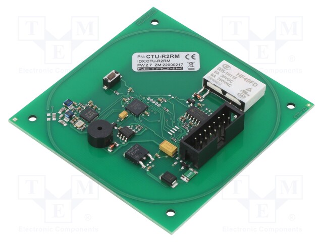 RFID reader; 5÷16V; RS232; antenna,buzzer; 79.5x79.5x12mm