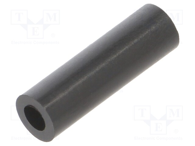 Spacer sleeve; cylindrical; polyamide; L: 15mm; Øout: 5mm; black