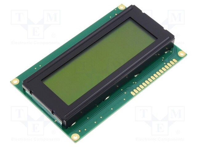 Display: LCD; alphanumeric; STN Positive; 20x4; yellow-green; LED