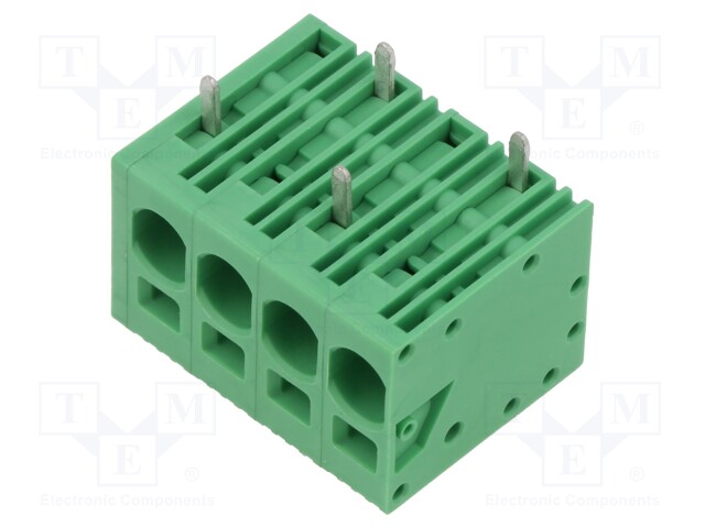 PCB terminal block; Contacts ph: 7.5mm; ways: 4; angled 90°; green