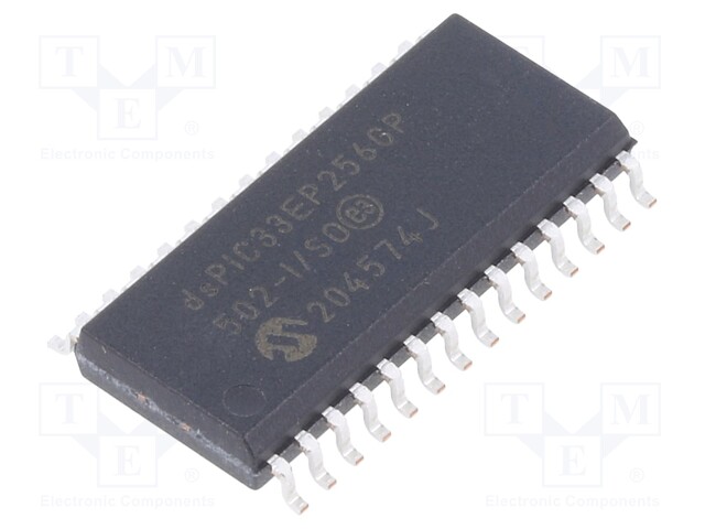 DsPIC microcontroller; SRAM: 32kB; Memory: 256kB; SO28; 1.27mm