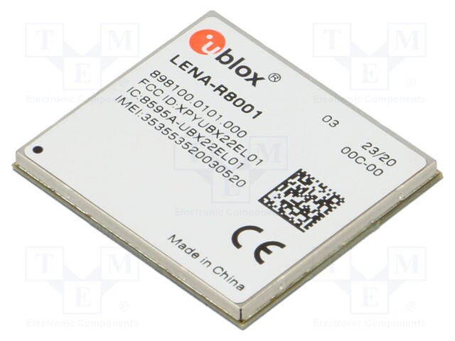 Module: LTE; Down: 10Mbps; Up: 5Mbps; LENA-R8; SMD; 30x27x2.7mm