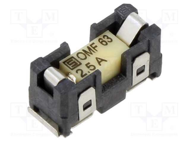 Fuse holder; cylindrical fuses; Mounting: SMT; -40÷85°C; 2.5A